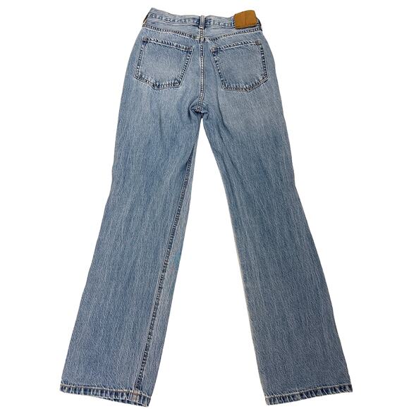 Aeropostale Distressed Straight Leg Baggy Denim Blue Jeans Size Women's 2 - Picture 2 of 4